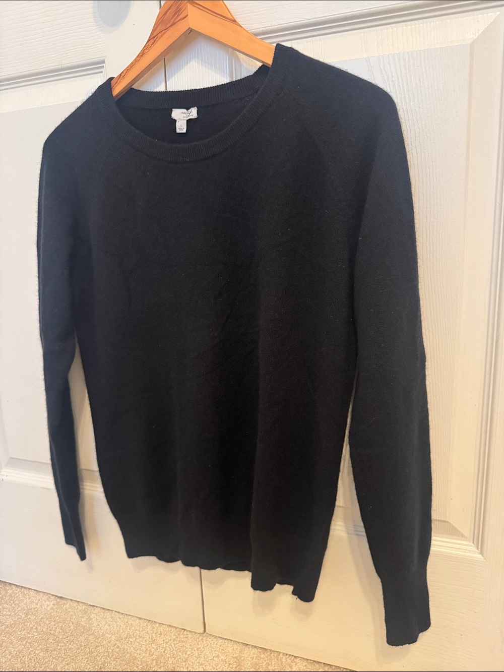 Halogen 100% Cashmere Sweater Womens Large Black Long Sleeve Crewneck Soft - Picture 3 of 9